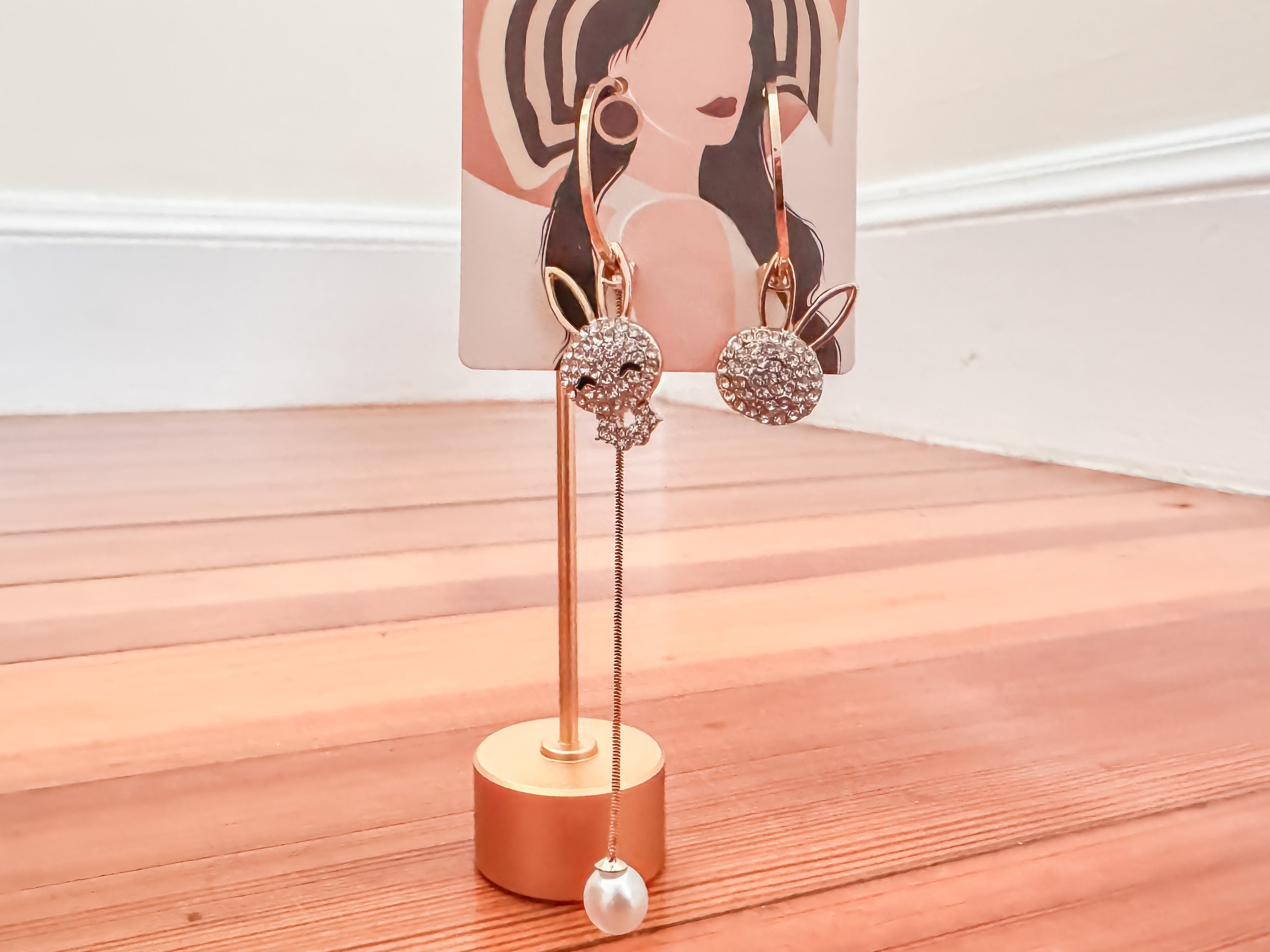 Asymmetrical Bunny Drop Earrings