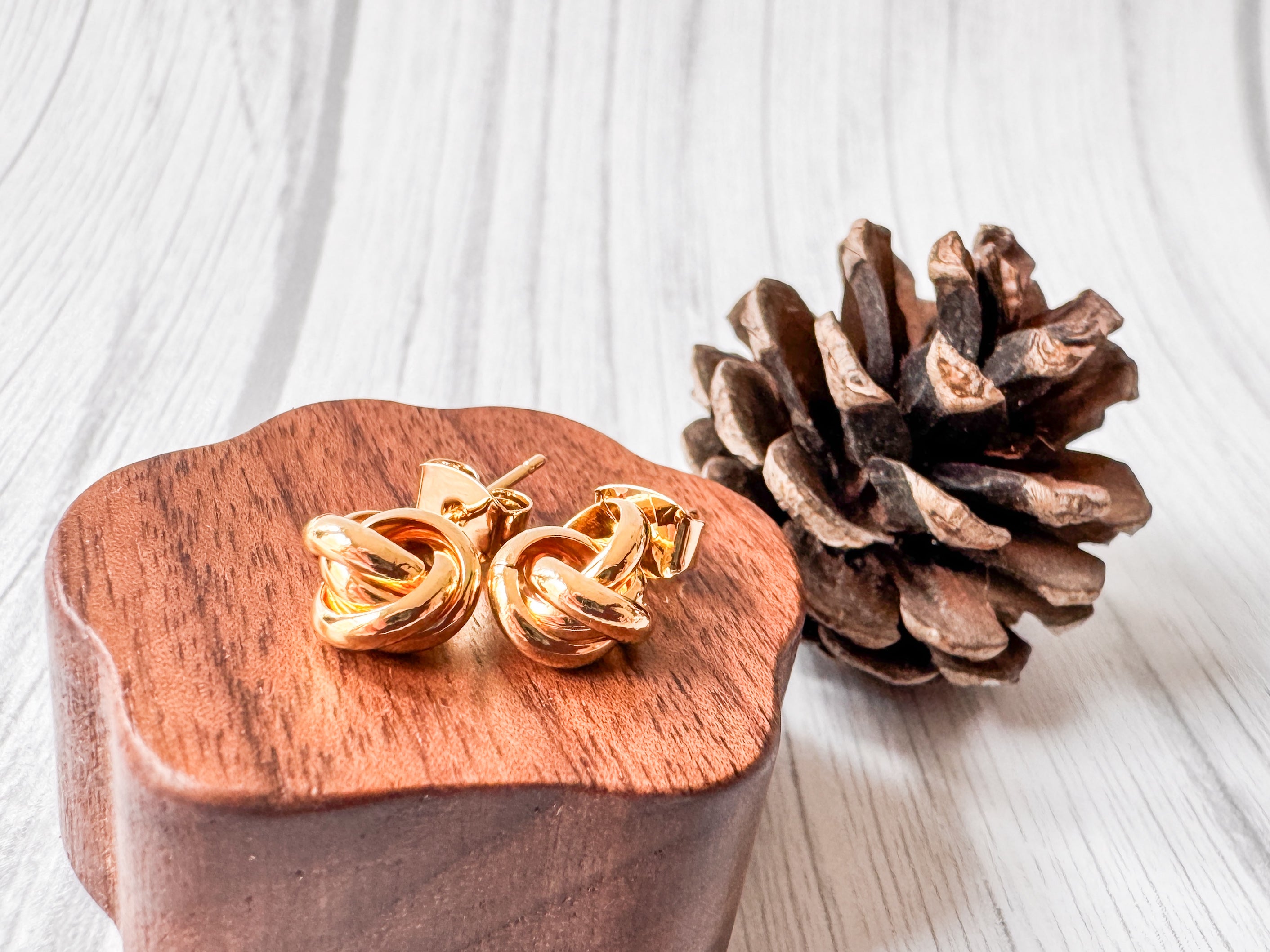 Metallic Knot Stud Earrings