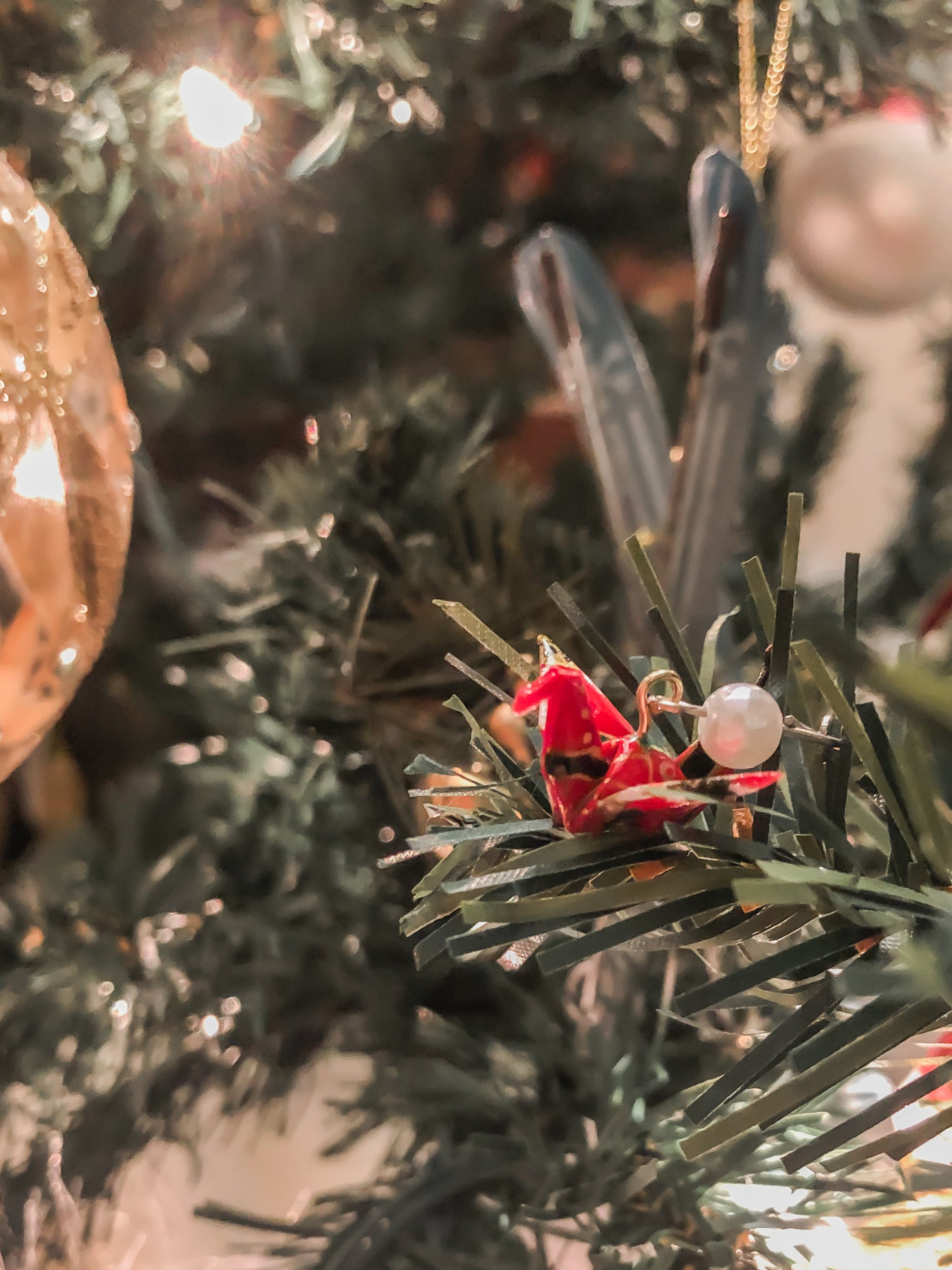 Origami Crane Drop Earrings