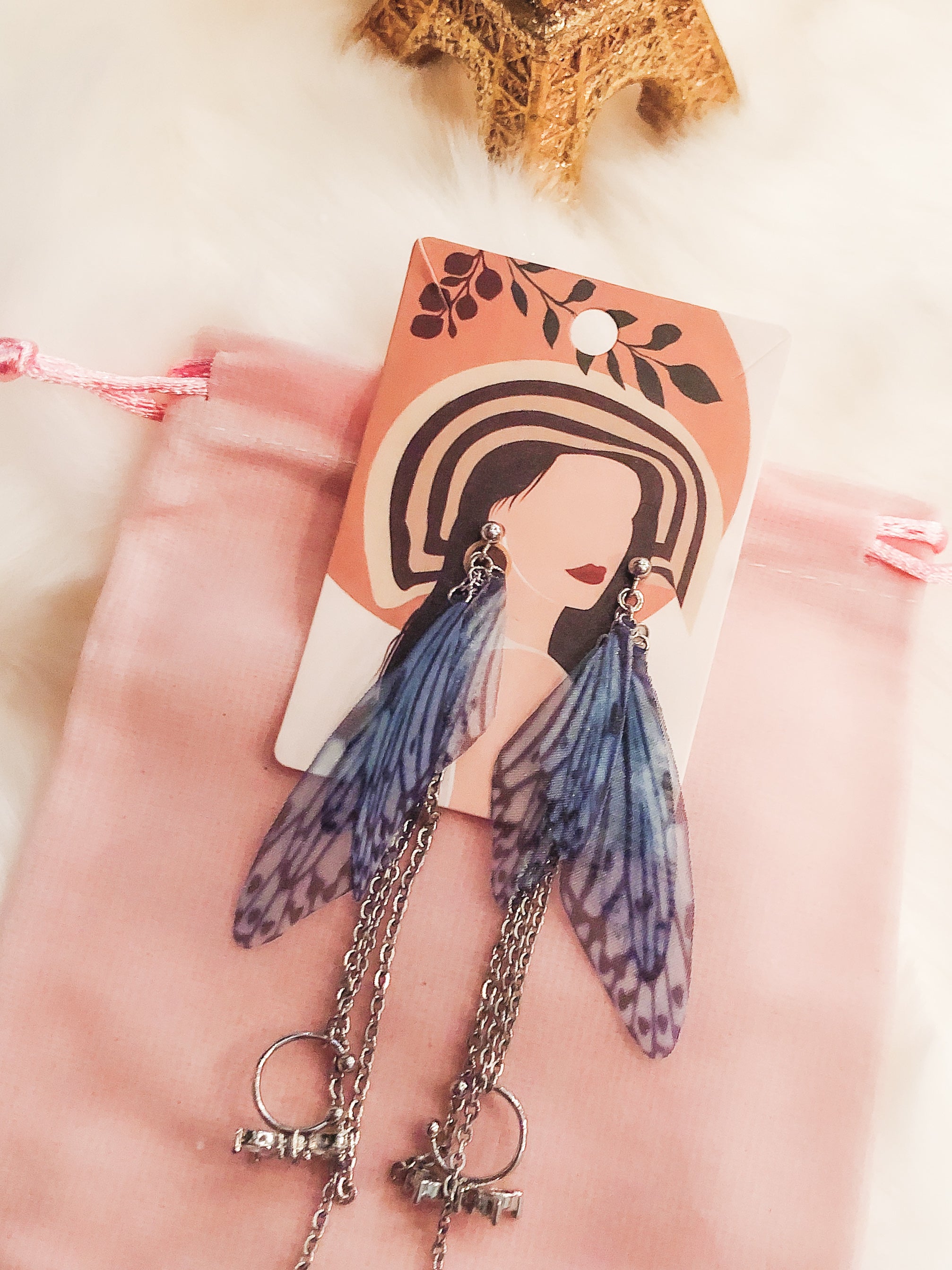 Chiffon-Winged Butterfly Earrings