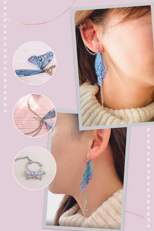 Chiffon-Winged Butterfly Earrings